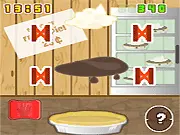 Screenshot of the Pudding Pie game showing the layers of the pie being combined while dodging moving red beams