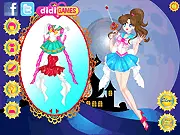 Sailor Moon Princess dress up game online, transforming the heroine into a magical princess with new magical clothes and accessories