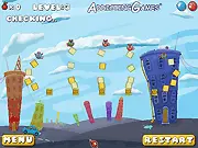Play Builder Boom free online game on PlayArcadeHub, strategic physics puzzle game, placing bombs to destroy red stick figures