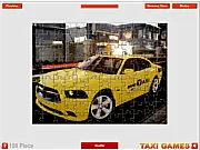 Dodge Taxi Jigsaw free online puzzle game screenshot of a special designed Dodge car