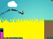 Screenshot of Everything's Terrible free jetpack game, showing a character flying through a challenging, spike-filled level