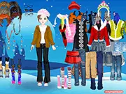 Bliinky Winter Dress Up game, play free online fashion game, dress up a lady in winter clothes, stylish coats and boots