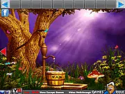 Fantasy Tree Escape free online puzzle game screenshot of a mysterious tree interior with strange objects