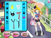 Play Cutie in the Rain free dress up game online, choosing trendy clothes and a cool umbrella for Autumn