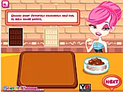 Chocolate For My Valentine game screenshot showing chocolate molds and toppings, play free cooking and baking game