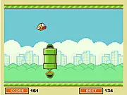 Flappy Bird Plant gameplay showing the bird character flying between green pipes with carnivorous plants, free online high-score game.
