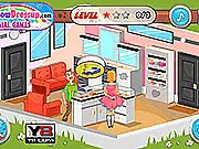 The Perfect Proposal free online romance game screenshot, showing a man decorating a room with flowers and romantic lights to ask his sweetheart to marry him on PlayArcadeHub.