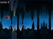 Dokutsu (Demo Type) arcade game screenshot, ship flying through a cave, frantic clicking game, free online