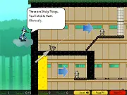 Escape From Ninja Dojo - Regular Show game screenshot, raccoon flinging at ninjas, free online puzzle game