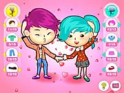Play Valentine Sweethearts dress up game online free - style a romantic couple