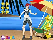 Free online beachwear dress-up game Outside Bay featuring a lady in summer fashion