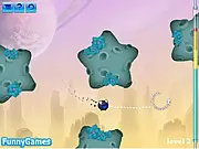 Monsterventures Space Crash adventure game, little alien navigating an obstacle-filled platforming level