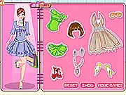 Screenshot from Fashion Princess dress up game showing a model trying on a luxurious gown and sparkling tiara for a fashion show