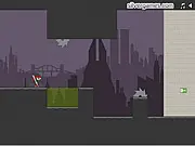 The Sly Ninja character jumping over a spinning saw blade in a deadly, obstacle-filled platformer level