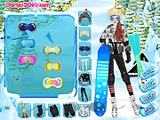 Skiing Fashion online dress up game, free girl game, play fashion makeup game, choose winter outfit