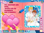 Princess Anna and Kristoff wedding invitation design game, free online dress up game for girls, Arendelle royal wedding.
