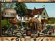 Horse Farm free online hidden object game screenshot of a stable with horses