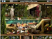 Screenshot of A Holiday Mansion 3 game showing a luxurious room with many hidden objects to find