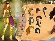 Warrior or Princess free online dress up game interface showing a character wearing both armor and a crown, with options for clothes and weapons