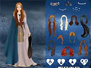 Game of Thrones Dress Up game showing models stylized as Daenerys Targaryen and Cersei Lannister wearing iconic costumes from the fantasy series.