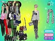 Wild Zebra fashion dress up game, featuring sexy and popular black and white striped outfits for free online play