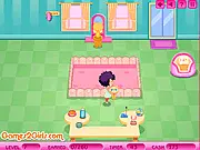 Cat Care Flash online game showing the player managing and feeding multiple cats in a pet care center