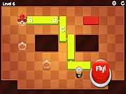 Screenshot of Help Me Fly puzzle game showing battery and wire components being connected to a small toy airplane on a grid.
