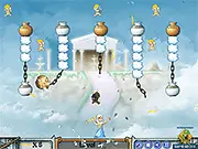 Zeus and Angels free game online, play as Zeus throwing lightning bolts, action arcade game against angels, PlayArcadeHub