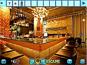 Wow Bar Room Escape free online point and click game, solving puzzles to escape a scary bar, mystery game