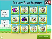 Flappy Bird Memory card game thumbnail, a puzzle game showing flipped cards with Flappy Bird characters