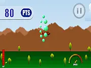 Winning Wings free online game screenshot showing an airplane navigating a precision course in the sky to earn a flying license