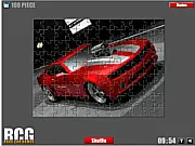 Chevrolet Car Jigsaw Puzzle game screen, showing scattered pieces of a blue Chevrolet car image