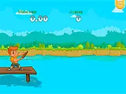Stone Frog free online game screenshot, a smooth stone skipping across the surface of the water, stone skipping simulator