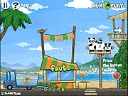 3 Pandas in Brazil online game screenshot, three pandas solving puzzles and escaping obstacles in the jungle, play free adventure game on PlayArcadeHub.