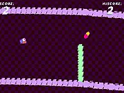 Play Delirious Bird free online game, a chaotic Flappy Bird remake with swirly visual effects.