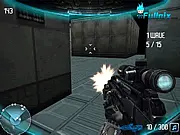 Radiation: The War Begins free online shooter game, showing a character shooting a horde of ugly zombies and mutants