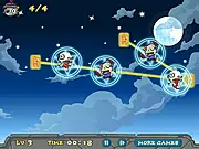 Zombie Charm free online puzzle game screenshot, showing a board with charm cards being placed to cure infected zombie kids