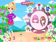 Screenshot of the Grapes Harvest Festival free online dress up game showing four friends in fashionable outfits at a vineyard on PlayArcadeHub.