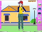 Peppy Patriotic Barbados Girl free online dress up game, styling a model with tropical fashion and accessories