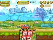 Rolley's Journey free online puzzle game screenshot with Rolley and wooden blocks near a pit