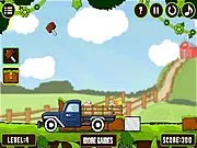Pig Rescue free online puzzle game screenshot showing small pink pigs being rescued and returned to the farm.