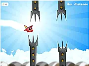 Play Flappy Dragon Flight free online game, featuring a small dragon flying between green pipes on PlayArcadeHub.