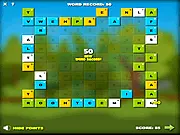 Wordle Flash online game screenshot, player selecting letter tiles to form a word, free fast-paced word puzzle game, PlayArcadeHub