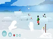 Snowlympics free online game featuring a chaotic snowball fight with snow cannons and killstreak rewards