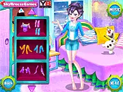Elsa Goes to High School free online dress up game screenshot, Elsa high school makeover, play princess dress up games