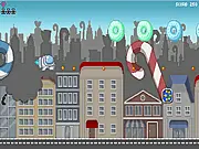 The main hero in Candy King Eats the World activating the S.A.G.A. Protocol to fight giant enemy candies