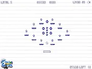 Doodle Jumping Ball free online arcade game screenshot of a ball collecting stars and gems