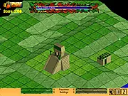 Aztec God free online strategy game inspired by Populous, terraforming land and commanding armies