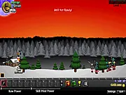 Bowmaster Winter Storm free online game screenshot, a master archer shooting an arrow at enemies during a snowy battle on PlayArcadeHub