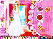 Enchanting Bride Dressup game online, choosing a wedding gown, bridal accessories, and bouquets free game